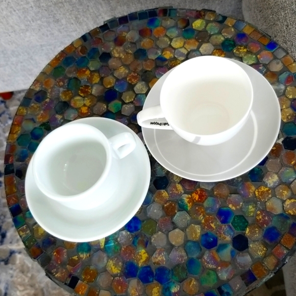SALE 2 espresso cups with saucers. Ipa Italy & 1 salt & pepper - Picture 2 of 5